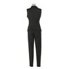 Business OL Work Wear Two Piece Pant Suits for Women Set Elegant Sleeveless Blazer Top + Pencil Pants Office Lady Matching Sets