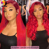 Burgundy Glueless Human Hair Wigs 13x4 Lace Front Wig Pre-Plucked Wear Go Straight Human Hair Lace Frontal Wigs for Black Women