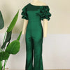 Jumpsuits Women One Piece Party Slim Fit Sexy Oblique Shoulder Wide Leg Long Pants Overalls Elegant Splice Rompers Evening