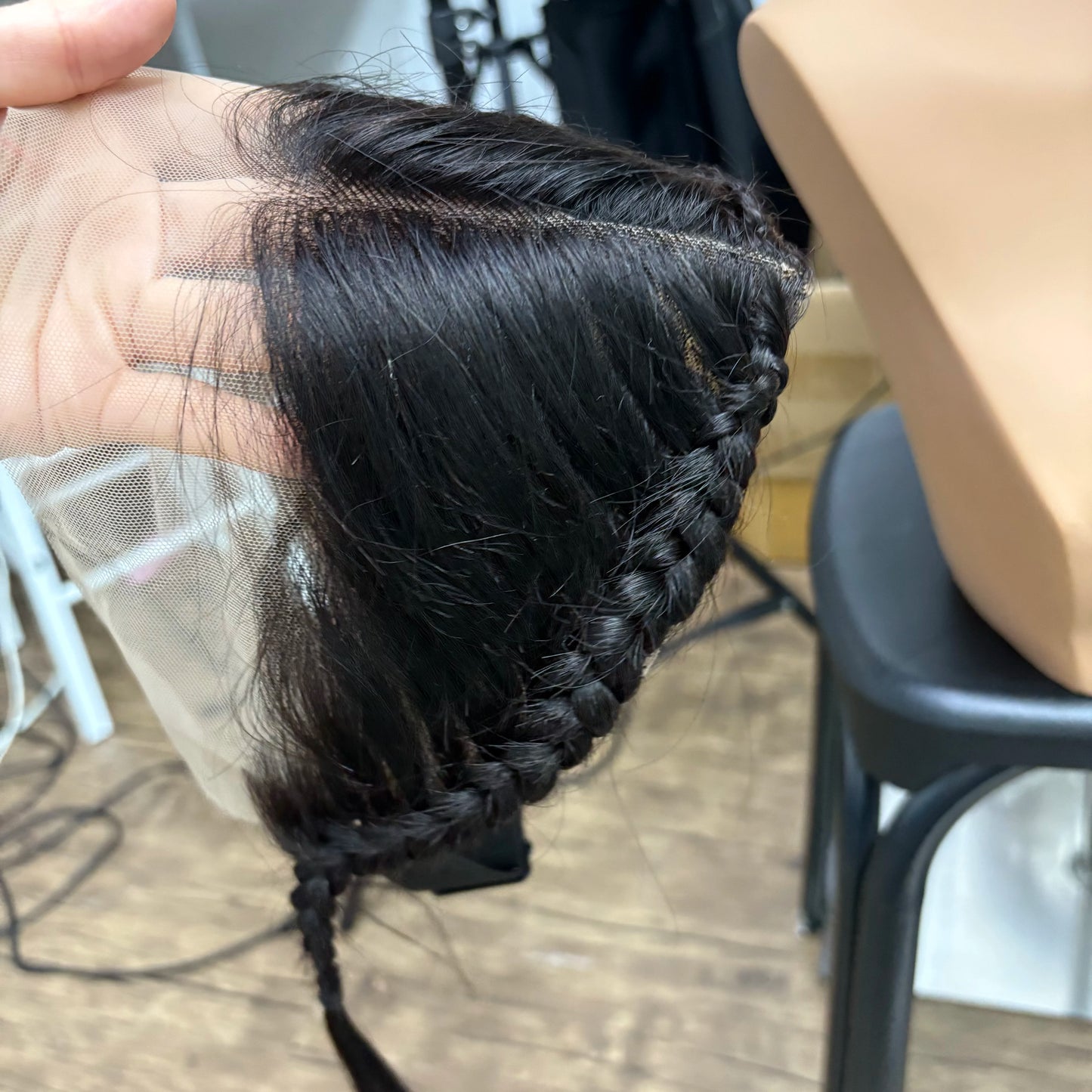 13x4 Transparent Lace Frontal with Braids 10 Inches Natural Brazilian Remy Hair Lace Frontal with Baby Hair for Women Girls