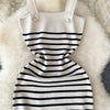 Striple 2024 Sexy Summer Knit Strap Dress Women Tank Elatic Waist Bodycon Sundress Female Beach  Backless Midi Dress