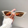 KLASSNUM Luxury Cat Eye Sunglasses Women Men Fashion Diamond Triangle Brand Designer Glitter Sun Glasses UV400 Shades Eyeglasses