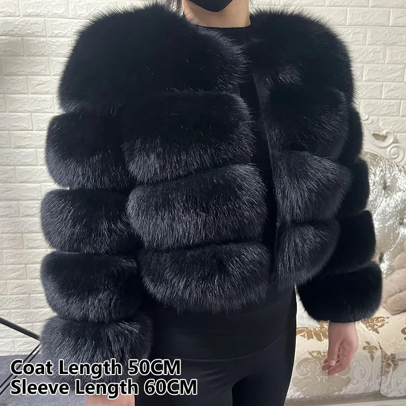 2025 MAOMAOKONG Natural Real Fox Fur Coat Women Winter Long Sleeve Luxury Raccoon Fur Jackets Thick Top Female Furry Coat Vest
