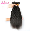 Kinky Straight Human Hair 3 Bundles With Closure Yaki Straight Hair Bundles With 4x4 Closure Human Hair Bundles With Closure