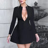 Sexy Fitted V-Neck Long-Sleeve Dress Elegant Solid Color High-Waist Pencil Skirt New Stylish Autumn/Winter Women's Banquet Dress