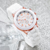4PCs/Set Women Silicone Watch White Pink Red Black Colors Quartz Watch Set