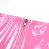 Sexy Women Skinny Dress with Suspender Garters Wetlook Faux Leather Sleeveless Zipper Short Party Dress Shiny Night Club Clothes