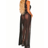Top Fashion Transparent Sexy Split Long Sleeping Dress Super Elastic Multi-color Mesh Beach Skirt Women Nightgown Lingerie Dress