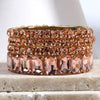 Fashion Bohemia Tennis Shiny Bracelet Jewelry 4 pcs Multicolor Crystal Glass Elastic Stack Bracelets Set