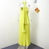 Strapless Ribbon Maxi Dress Women Elegant Sleeveless Backless Pleated Party Dresses Female 2025 Summer Sexy Lady Evening Vestido