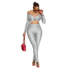 Leosoxs Women Hollow Out Sexy Party Clubwear Long Sleeve Jumpsuits 2024 Winter Autumn Slash Neck Crop One Piece Suit Rompers