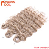 FASHION IDOL 24 Inch Synthetic Hair Water Wave Braiding Hair Extensions Ombre Rainbow color Deep Wave Curl Twist Crochet Hair