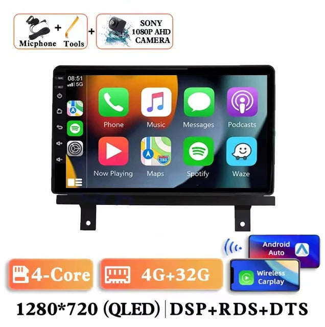 Android 14 Wireless Carplay Auto Car Radio For BAIC Beiqi Beijing X3 X5 2019 2020 2021 Multimedia Player GPS Navigation 4G+WIFI