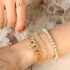 DOREMI Fat Bubble Slide Initial Letters Bracelet Full Crystal Letters Women Name DIY Sliding Slider Letter Bracelets