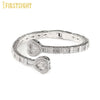 2025 New Iced Out Bling Opened Heart Zircon Charm Bracelet Rectangle AAA CZ Hearts Bangle For Men Women Hiphop Luxury Jewelry