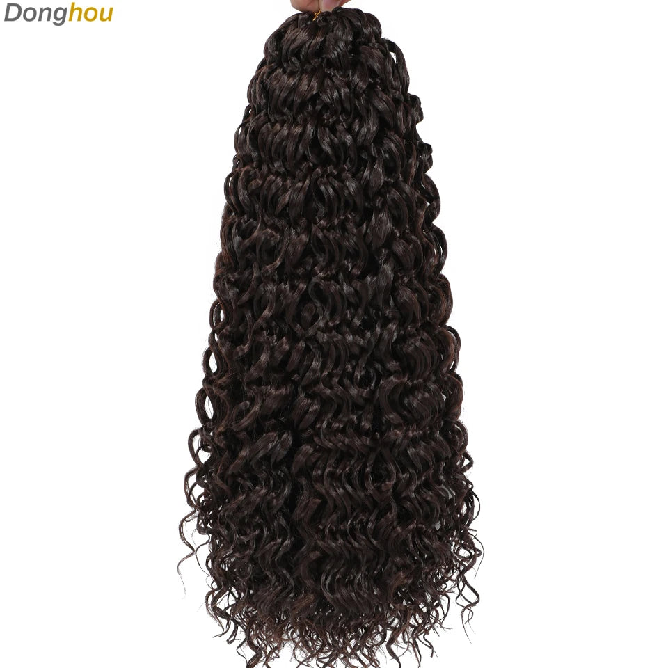 Beach Curl Crochet Hair Gogo Curl Crochet Hair 18 Inch Ombre Brown Blonde Bug Ginger T30 Synthetic Deep Wave Twist Crochet Braid