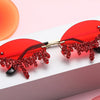 Diamond Rimless Sunglasses Women Luxury Brand Rhinestone Sun Glasses Ladies Sexy Tear Shape Punk Party Eyewear gafas de sol