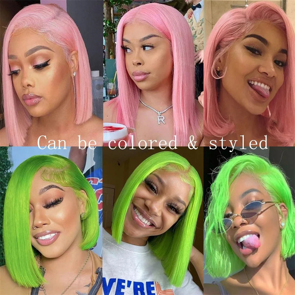 210% Density Vietname Super Double Drawn Bone Straight 13x4 Frontal Bob Wig with 100% Human Hair 613 Honey blond For Black Women