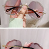 2024 New Metal Frame Flower Designer Women Trendy Fashion Cutting Lens Ladies Street Photography Woman's Shades Sunglasses