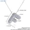 MHS.SUN High Quality Bubble Initial Necklace Letter A-Z Silver Color Zircon 26 Initial Balloon Pendant For Women Men Jewelry