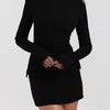 Autumn Office Lady Mini Dress Women Streetwear Long Sleeves Solid Sexy Bodycon Black Dress Casual Clubwear Elegant Party Dresses