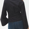 New Women's Fashion Casual Polo Neck Bow Tie up Short Edition Double Breasted Poplin Shirt
