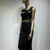 Women Summer Sexy Hollow Out Brown Midi Knee Length Bodycon Bandage Dress 2023 Designer Elegant Evening Party Dress Vestido