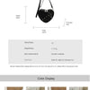 Vintage Y2K Small Chain Rivet Shoulder Bag Heart Shaped Purse Handbag Red PU Leather Gothic Tote Bag Fashion Women Crossbody Bag