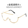 Metal Oversized Punk Sunglasses Women Semi Rimless Goggles Shield Lens Designer Big Shades Female Fashion Accessories
