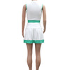 Beyprern Cute Girls Zipper Front Crop Top And Ruffles Skirt Set Summer Tracksuits Set Two Piece Dress Sporty Tennis Active Set