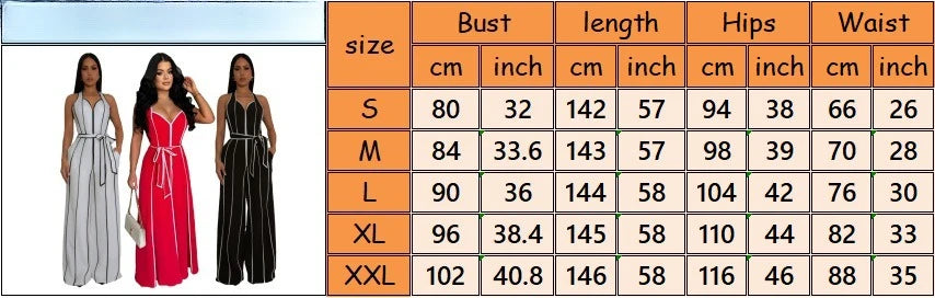 HLJ Elegant Stripe Patchwork Jumpsuits Women Halter Sleeveless Bow Belted Wide Legs Rompers Female Night Clubwear Overalls New