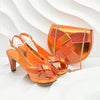 New Arrival Women Nigerian Italian Shoes and Bags Set Decorated with Rhinestone Peep Toe High Heels Women Pumps for Wedding