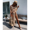 2024 Beach Cover Ups for Swimwear Women Sexy Hand Hook Hollow Out Sunscreen Shirt with Long Tassel Beach Cover