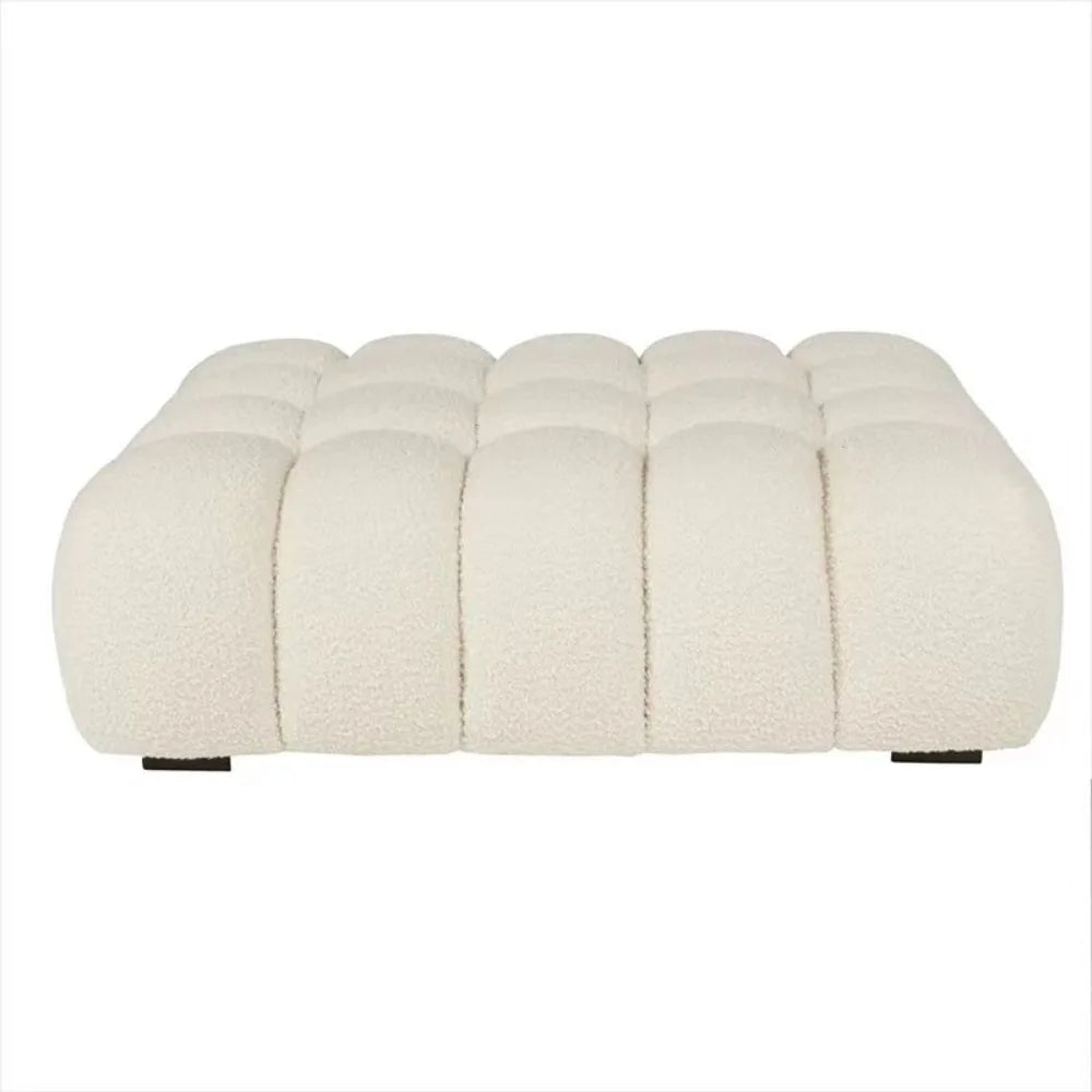 Nordic light luxury lamb wool changing stool, cloakroom stool, living room sofa stool, square foot step, tofu block, foot stool