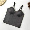 SXTHAENOO Women Sexy Fashion Crop Top Diamond Flower Strapless Vest Bustier Bra Night Club Party Tank Top Female Ropa De Mujer