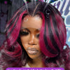 1b/99j Burgundy Highlight Body Wave 13x4 HD Lace Front Human Hair Wig Brazilian 30 32 Inch Colored 13x6 Lace Frontal Wigs 200%