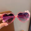 2023 Baby Girls Cute Acrylic Heart Shape Flowers UV400 Sunglasses Children Outdoor Sun Protection Sunglasses Kids Sun Glasses