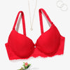 Beauwear Lace Trim Underwire Bra for Women Full Cup Molded Cup Bra Push Up Lingerie