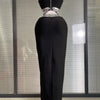 Summer New Women Sexy Sewed Crystal Diamonds Black Long Bandage Two Piece Set Celebrity Evening Party Long Skirt Suits