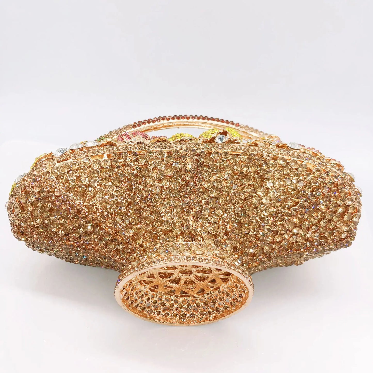 The New Diamond-Encrusted Dinner Baskets Bag Women's Handbag Cross-Body Evening Clutch Flower Elegant Bags Vintage Crystal Bags
