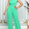 Summer New Vintage Chic Women's Fashion Sexy Sleeveless Single Shoulder Sling High Waist Commuter High Waist Straight Jumpsuit