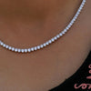 Houtros 3mm Full Moissanite Tennis Necklace 925 Sterling Silver 3 Prong Diamond Neck Chain Wedding Party Luxury Jewelry GRA