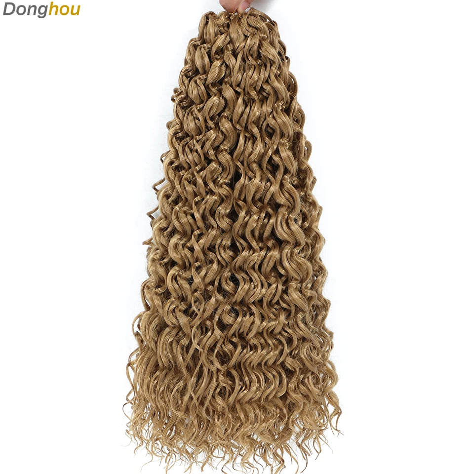 Beach Curl Crochet Hair Gogo Curl Crochet Hair 18 Inch Ombre Brown Blonde Bug Ginger T30 Synthetic Deep Wave Twist Crochet Braid