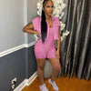 HLJ High Quality Women's Shorts Outfits Cotton Crop Jacket+Bodysuits 2 Piece Set Casual Vintage Two Piece Set Women's Spring New