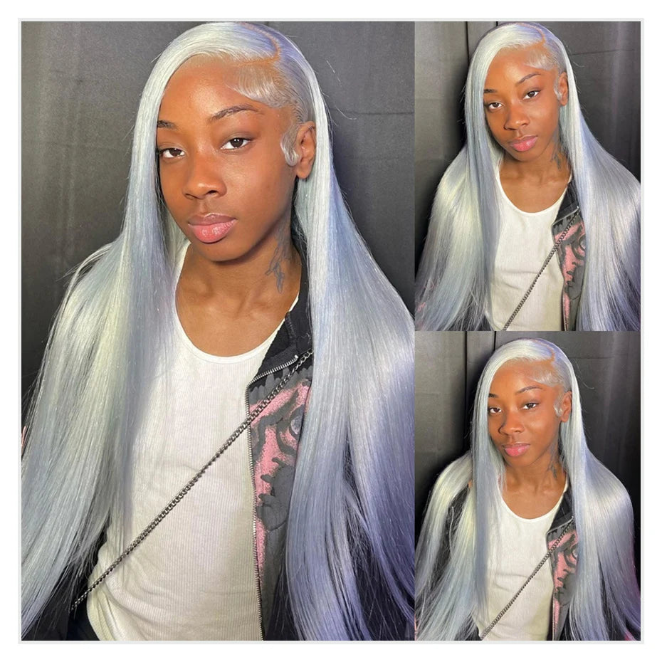 30 40 Inches Silver Grey Body Wave Lace Front Wigs 613 Hd Lace Frontal Wig 13x6 Raw Vietnamese Colored Human Hair Wigs For Women