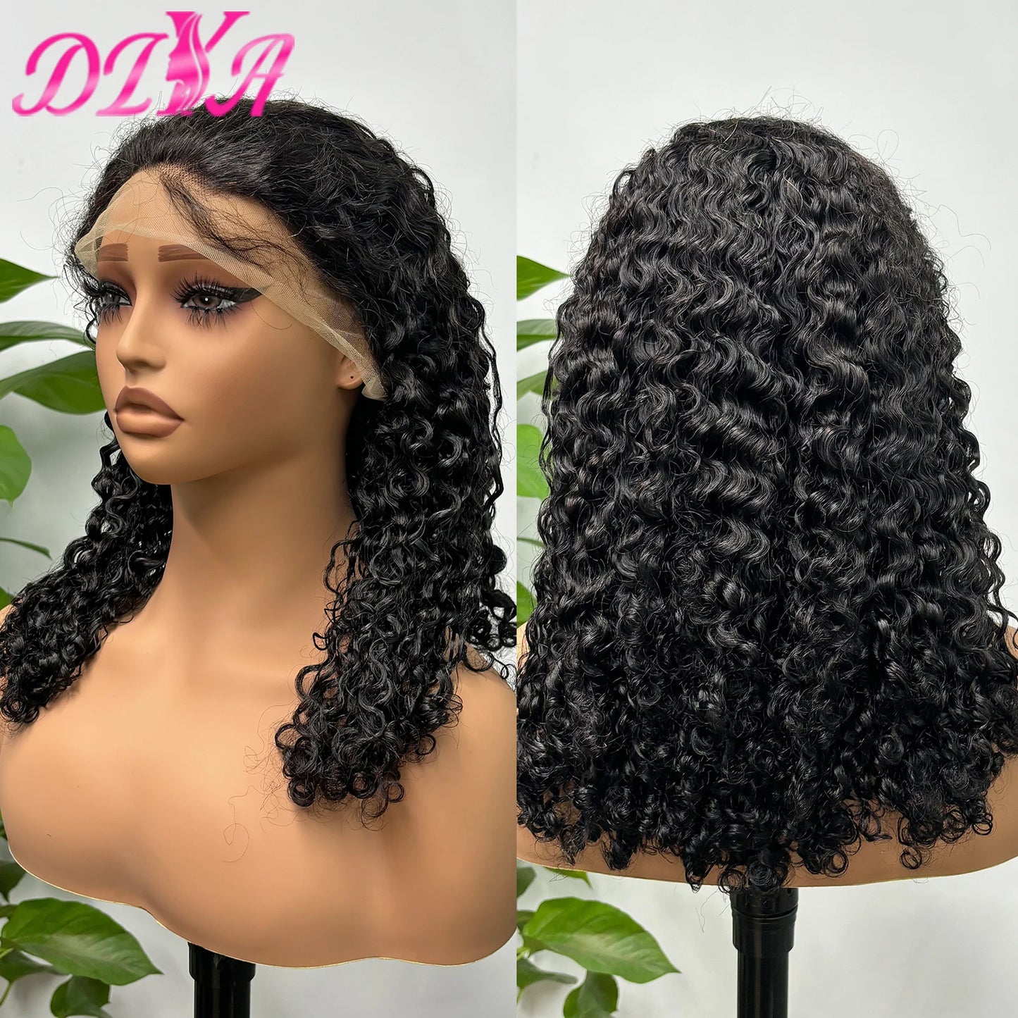 Natural Black 12A Double Drawn Burmese Curly Bob Human Hair Wigs for Women 250% Density Bouncy Curly Remy Human Hair Wigs
