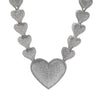 THE BLING KING Iced Out Big Heart Chain Collar Y2K 17mm Choker For Women Girl Micro Paved 5A Cubic Zircon Lovely Wedding Jewelry