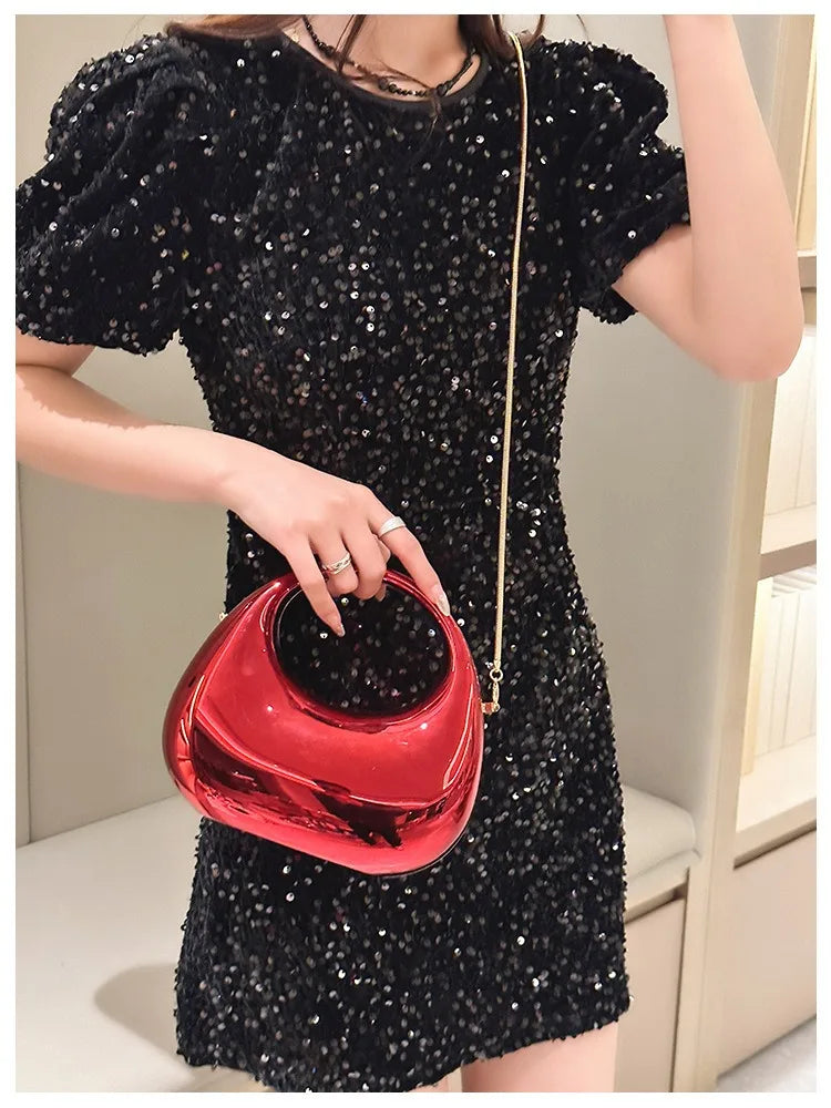 Luxury Designer Evening Clutch Clear Acrylic Women Handbags Fashion Shoulder Bag Half Moon Wedding Purses Party Tote Ladies 2025