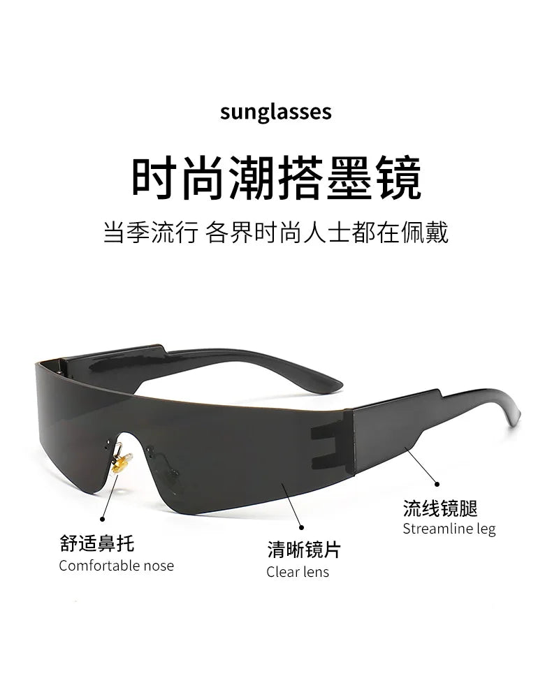 New Fashion Colorful Sports Sunglasses Women Cyberpunk Frameless Sun Glasses Anti Ultraviolet Driving Shades UV400 Oculos De Sol