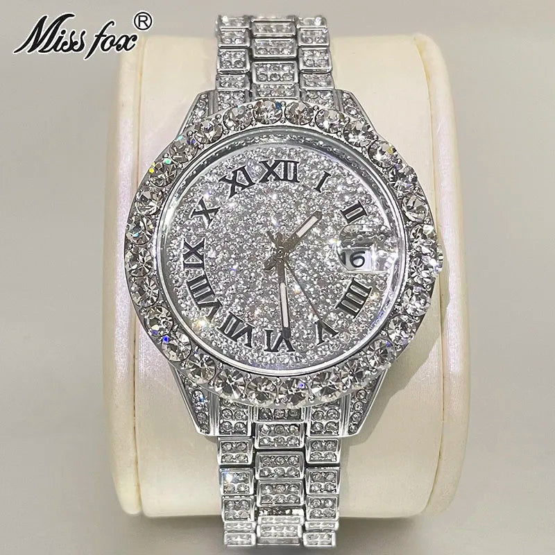 MISSFOX Pink Women Watches Luxury Small Face Elegant Quartz Watch For Ladies Icy Look Party Jewelry Mini Babe So Cute Arm Clock
